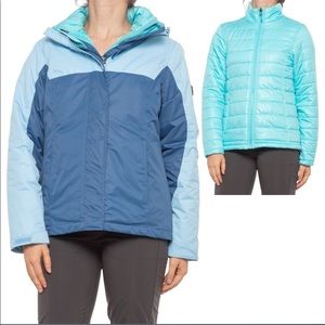 ☔️🆕 Swiss Alps 3-In-1 waterproof blue System jacket lg & xl